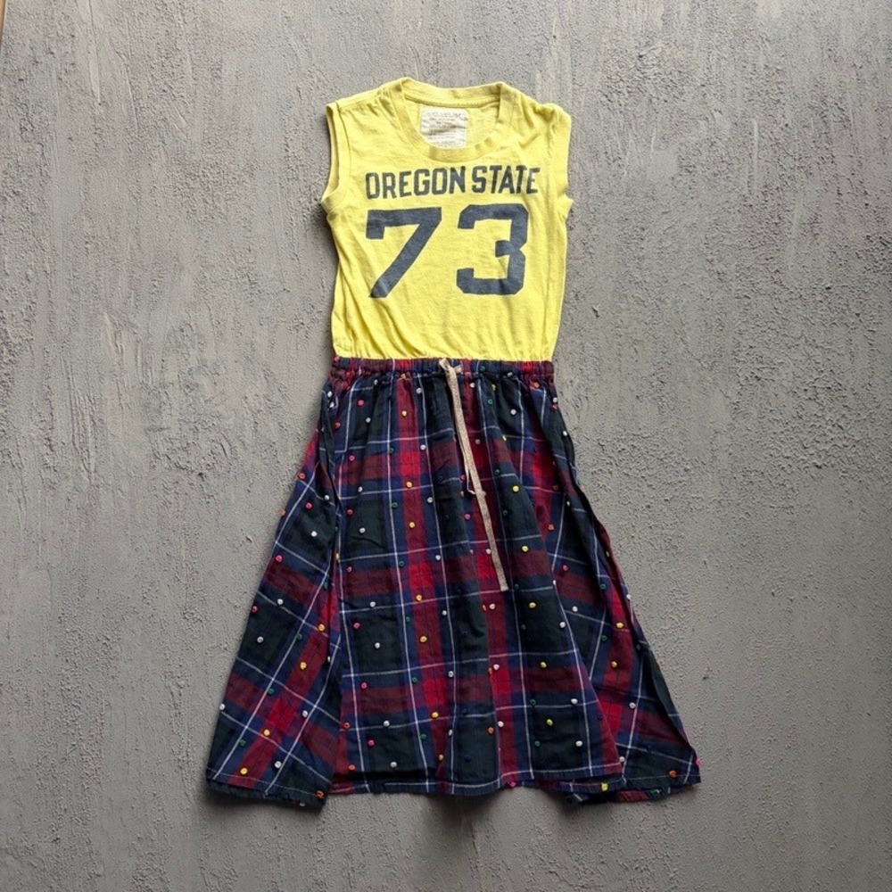 Go To Hollywood Shirt Dress Medium 130CM Yellow Oregon State Japan